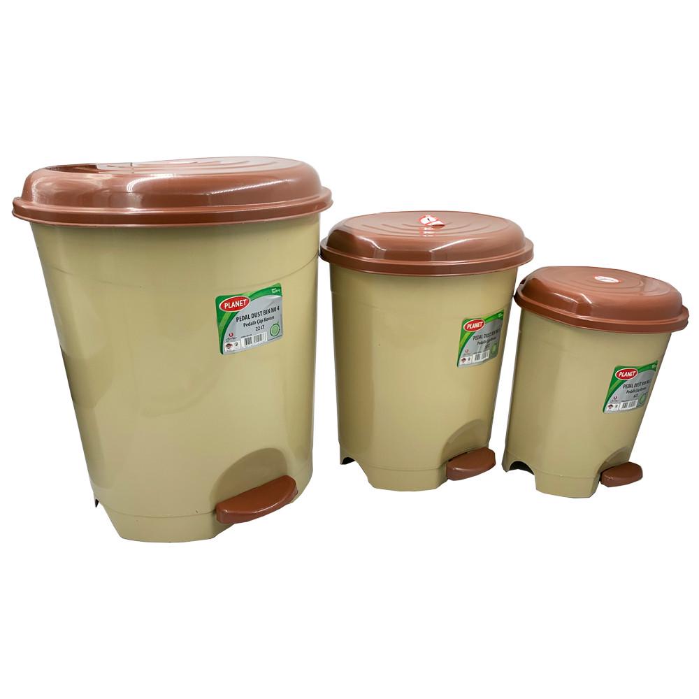 Мусорное ведро с педалью Planet №5 50 л Бежевый - фото 5