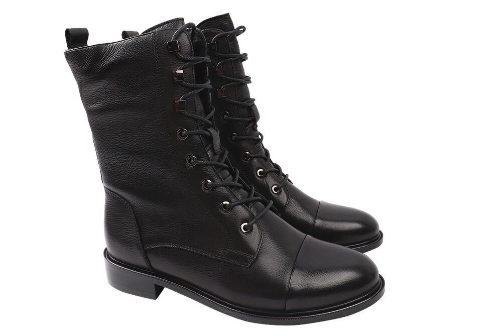 Ботинки женские Anemone из кожи высокие на низком ходу р. 39 Черный (140-20DHC)