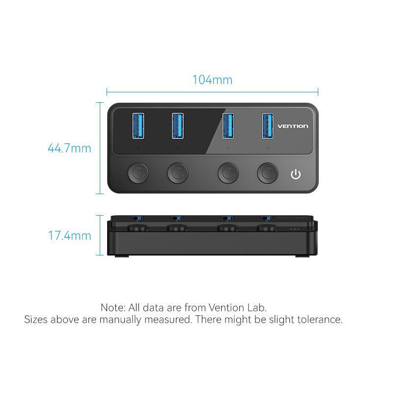 USB-хаб Vention USB-4x USB 3.0/Type-C 5 Гбит/с USB-A 1 м Черный (CHWBF) - фото 8