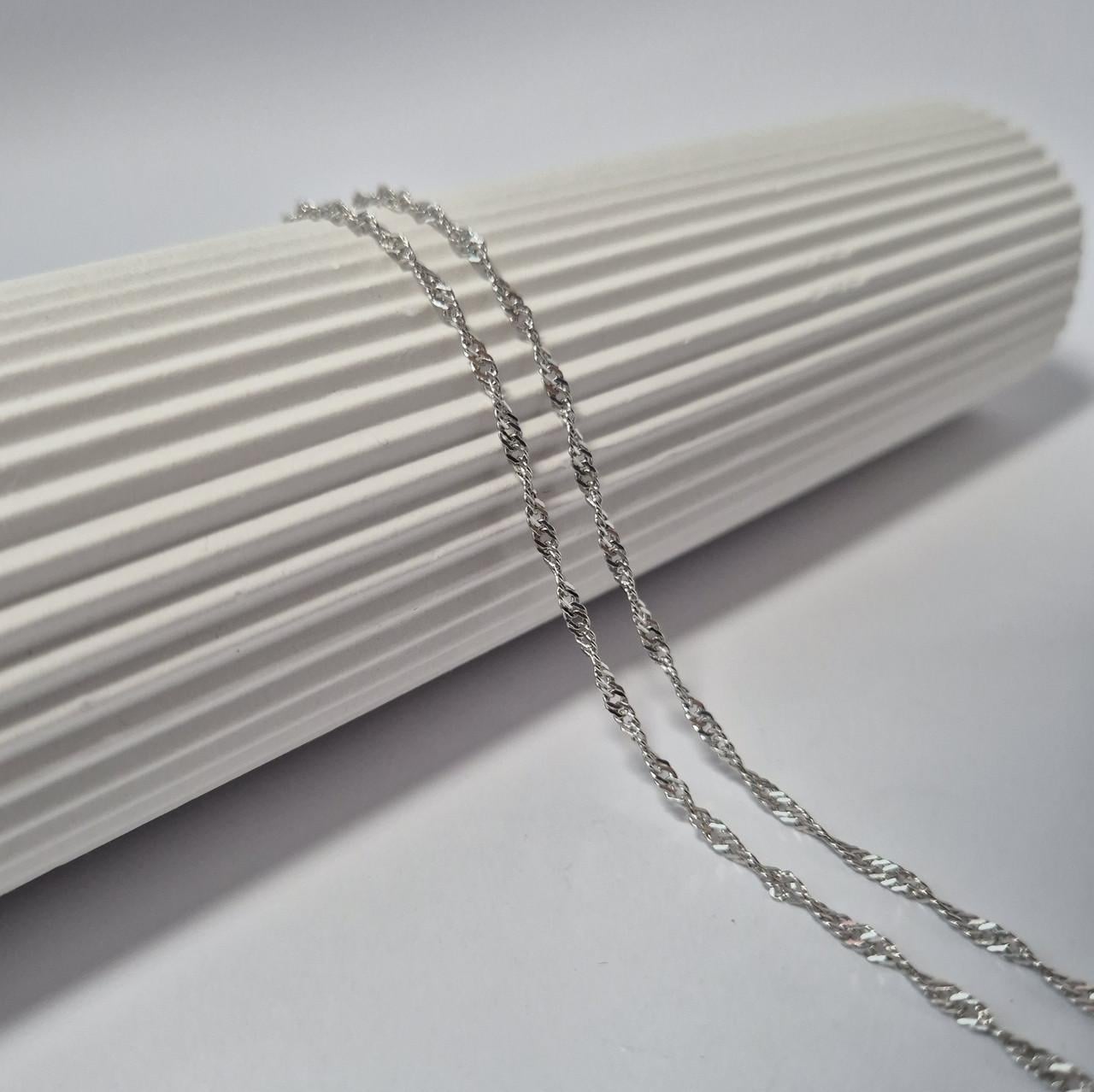 Срібна ланцюжок Сінгапур 50 см срібло 925 проби родоване 3,2 г (801р3/50)