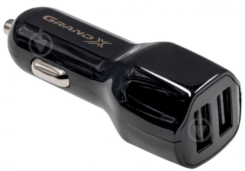 Автомобільний зарядний пристрій Grand-X (2USB 2.1A) Black (CH-26) - фото 1