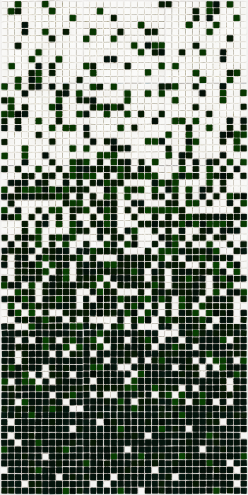 Мозаїка скляна AquaMo MX25-1-05-12-13-14 розтяжка градієнт в сауну басейн 1912x317x4 мм на папері Біло-зелений (004116-2)