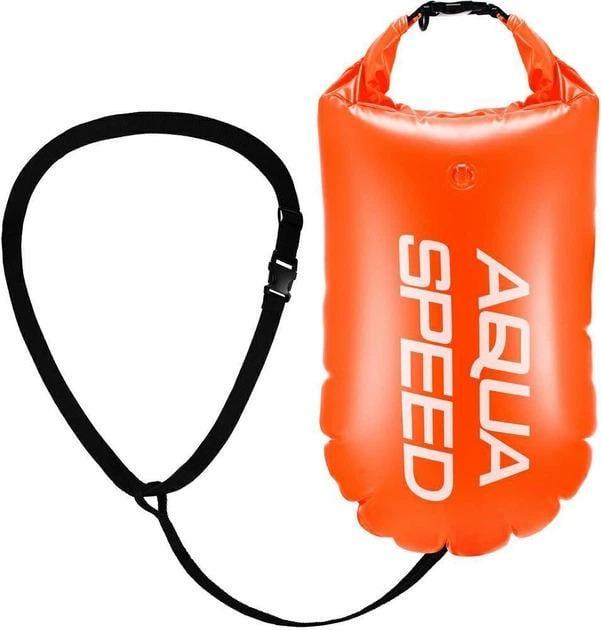 Буй для плавання з кишенею Aqua Speed OPEN WATER SWIM BUOY+POCKET 17 л 37x72 см Помаранчевий (747-75)