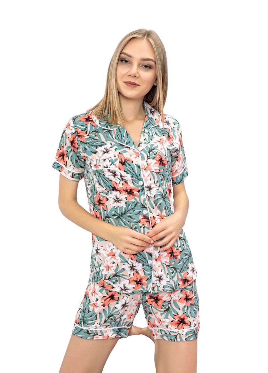 Пижама женская 60359 шорты/кофта коттон S (1447056330)