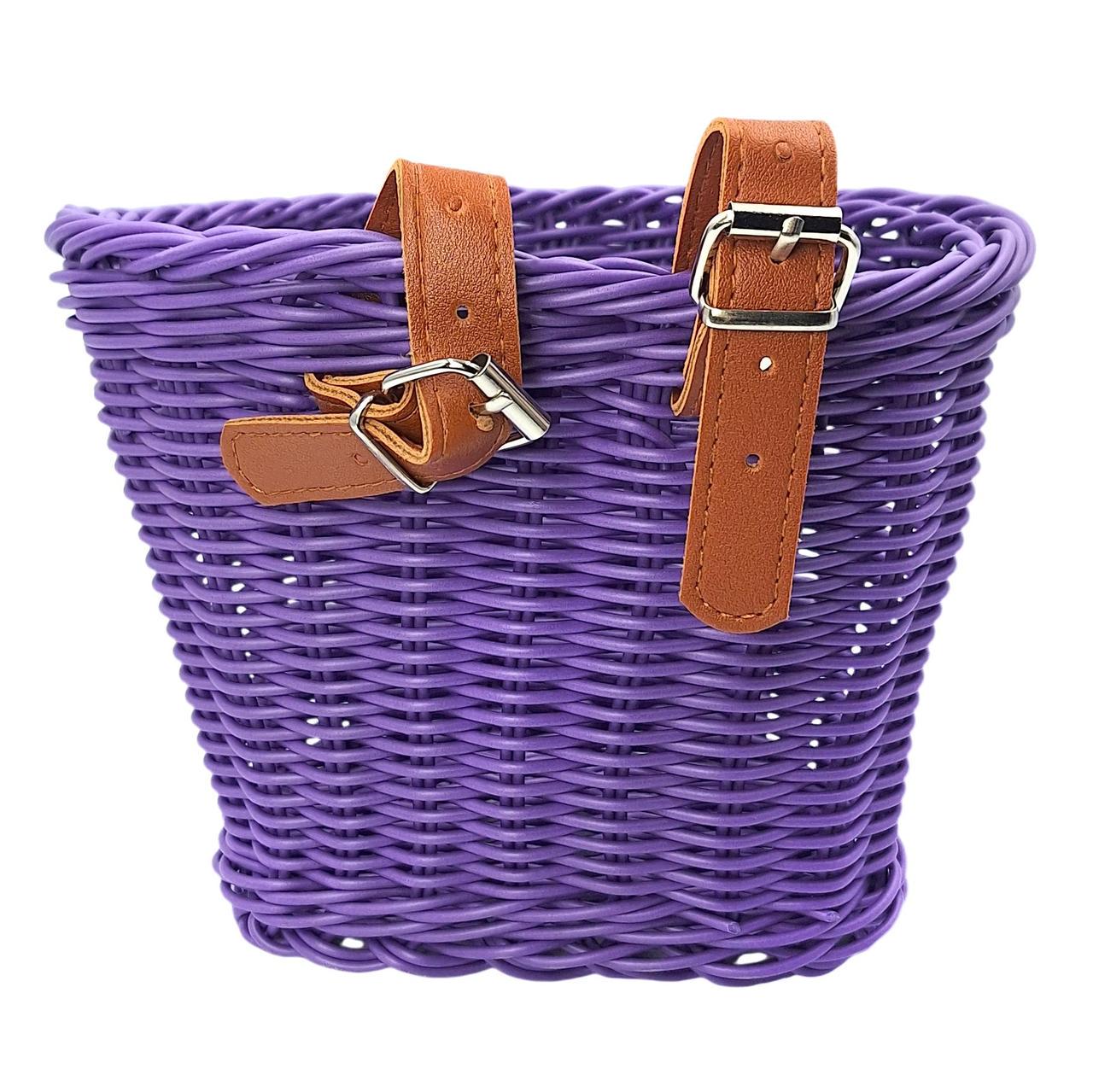 Кошик на дитячий велосипед/самокат плетений ретро 20х16х16 см Фіолетовий (G0001896) - фото 3 Кошик на дитячий велосипед/самокат плетений ретро 20х16х16 см Фіолетовий (G0001896) - фото 3