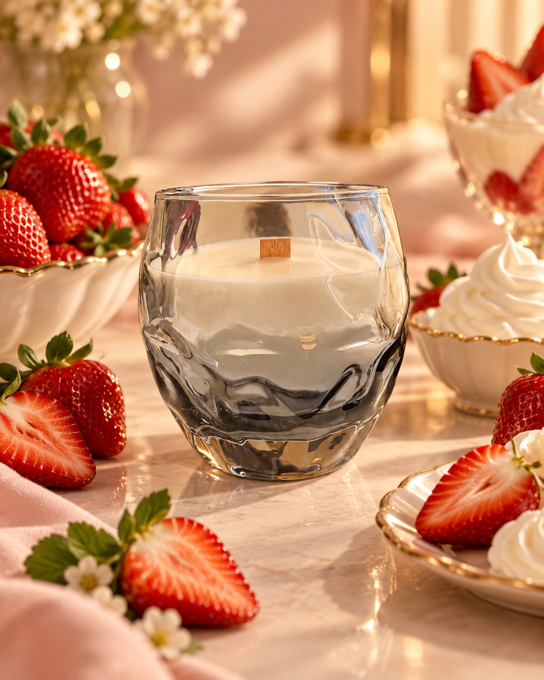 Свеча ароматическая Franterro Pebble Strawberries&Cream 300 г (FRN-1107)