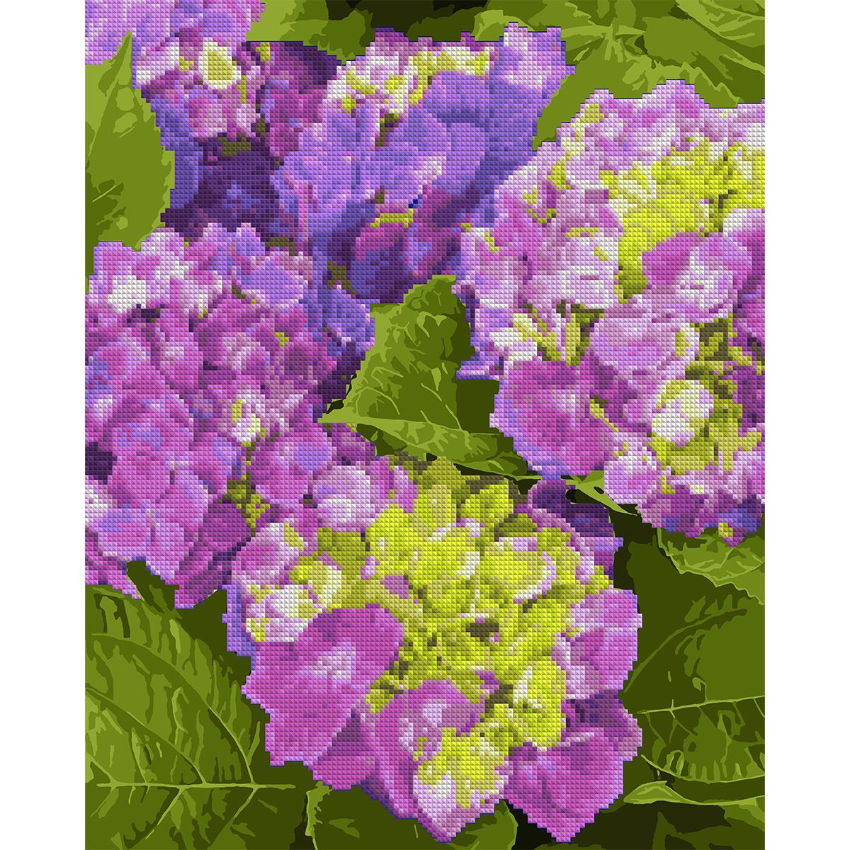 Картина за номерами з алмазною мозаїкою Santi Яскрава гортензія 40x50 см (Top-954905)