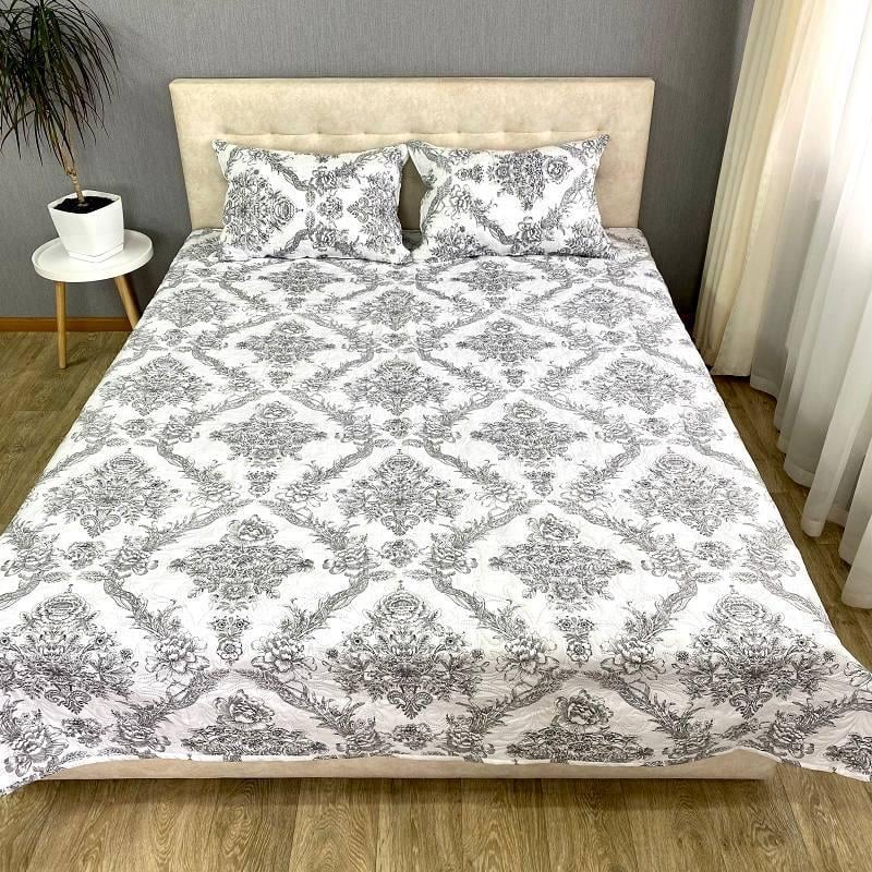 Одеяло-покрывало летнее 200х220 см с наволочками 2х50х70 см Серый (Д-al-lito-600-0017)