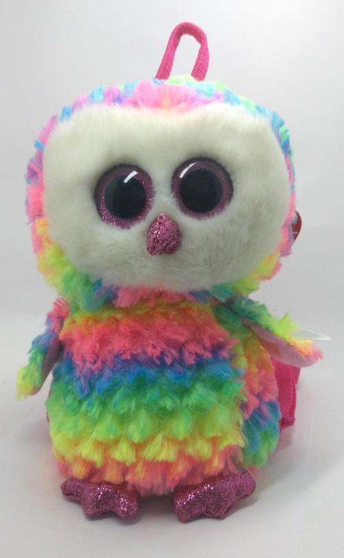 М'яка іграшка рюкзак TY Gear Різнобарвна сова Owen 27 см (95003)