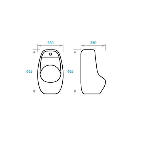 Пісуар Koller Pool Trend Pro TRS-0695 із внутрішнім підводом води (225646) - фото 4