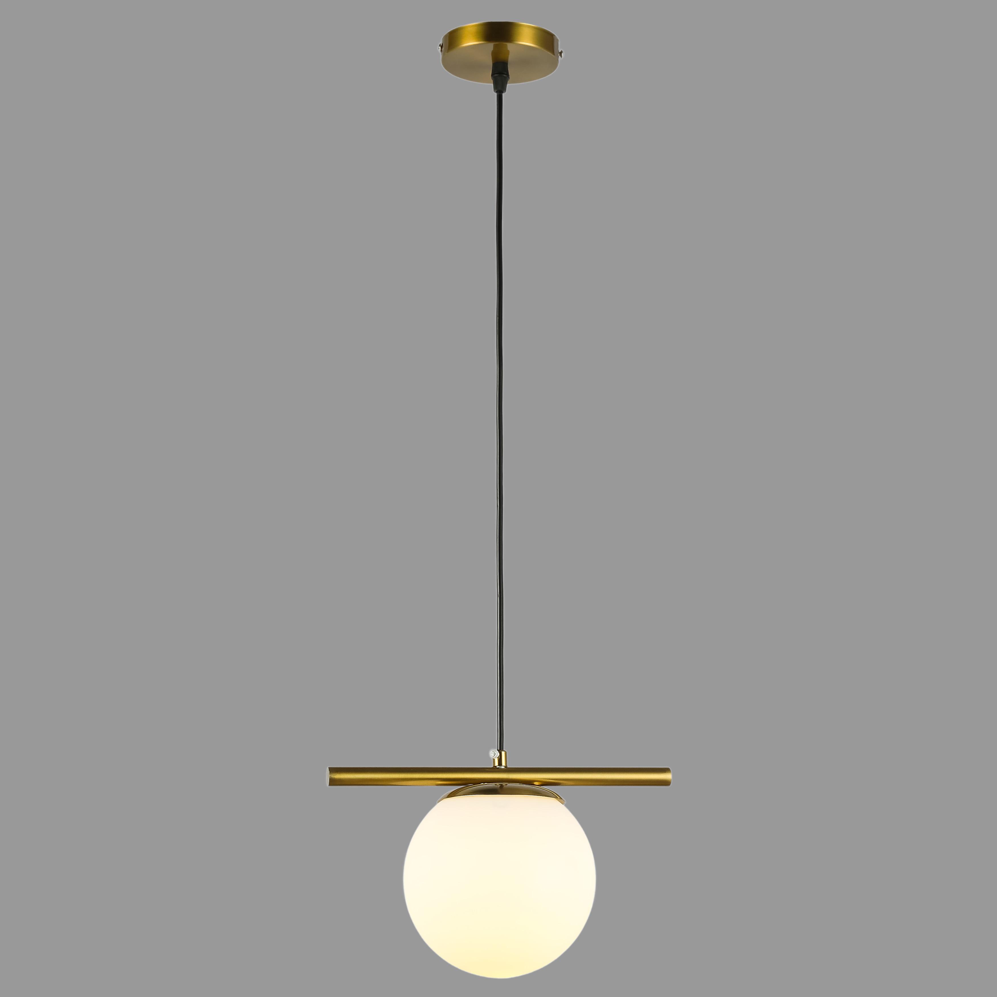 Світильник підвісний з кулею 15 см Золотий (84-1023-1 (150mm) GAB+WH)