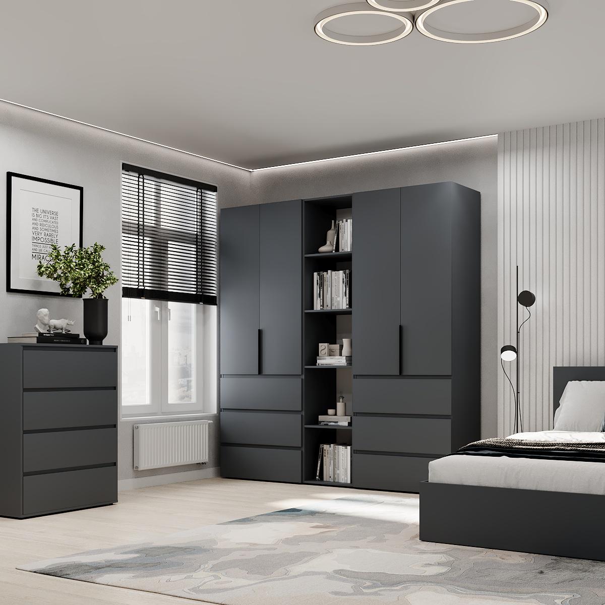 Шафа розпашна комбінована ART IN HEAD №6 Light 2000x500x2200 мм Графіт сірий (GALTK067000000) - фото 3 Шафа розпашна комбінована ART IN HEAD №6 Light 2000x500x2200 мм Графіт сірий (GALTK067000000) - фото 3