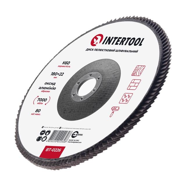 Диск шліфувальний пелюстковий Intertool 180x22 мм зерно K60 (BT-0226) - фото 3 Диск шліфувальний пелюстковий Intertool 180x22 мм зерно K60 (BT-0226) - фото 3