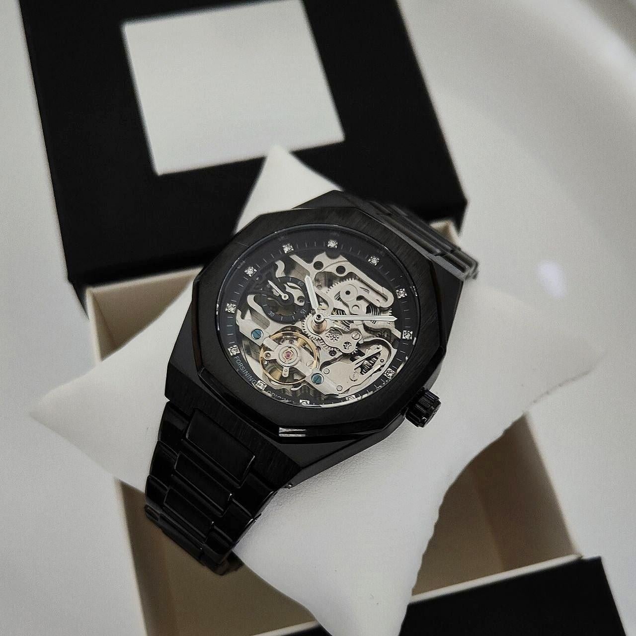 Часы механические мужские Forsining 8202 Black