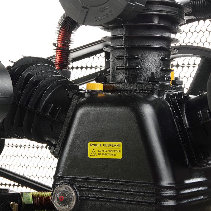 Компресор Apro трьохциліндровий пасовий OFBD-200X 8 Бар 7,5 кВт 1050 л/хв 200 л 380В 2 крана з оливою 1 л (850186) - фото 9 Компресор Apro трьохциліндровий пасовий OFBD-200X 8 Бар 7,5 кВт 1050 л/хв 200 л 380В 2 крана з оливою 1 л (850186) - фото 9