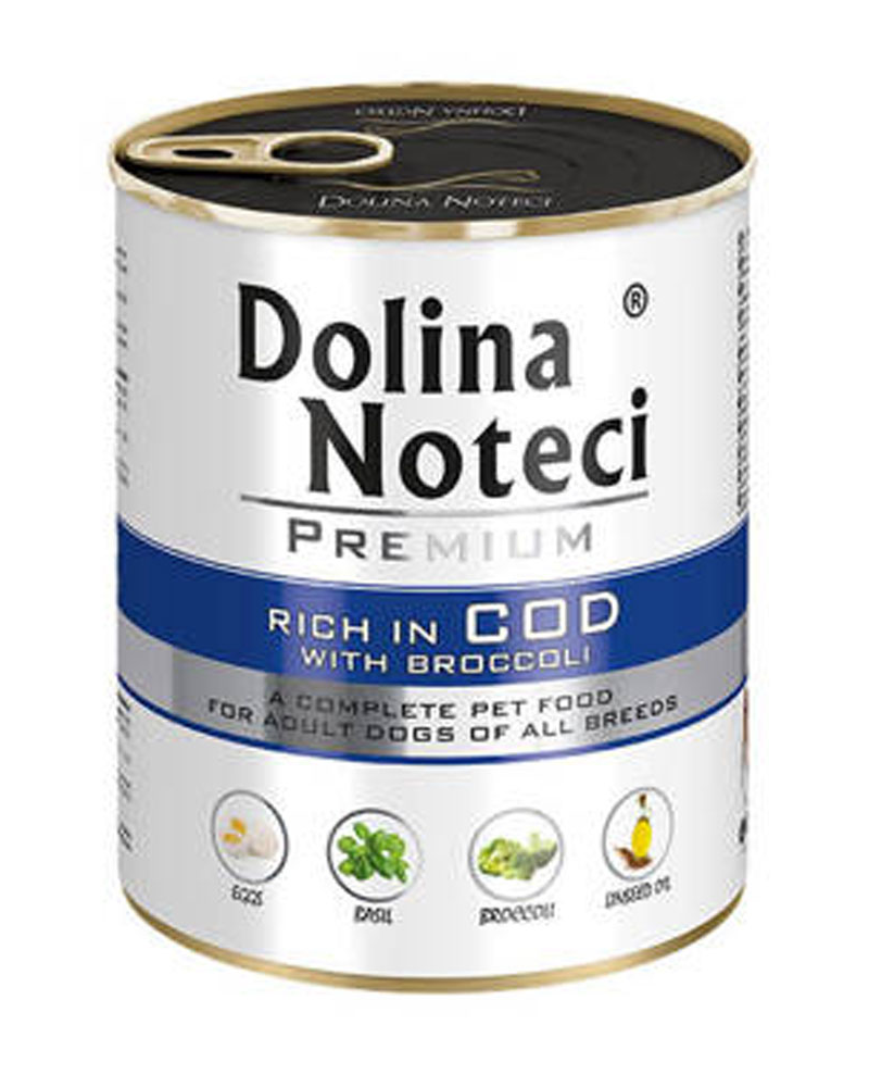 Корм консервований Dolina Noteci Premium для собак з тріскою та броколі 800 г (23707729)