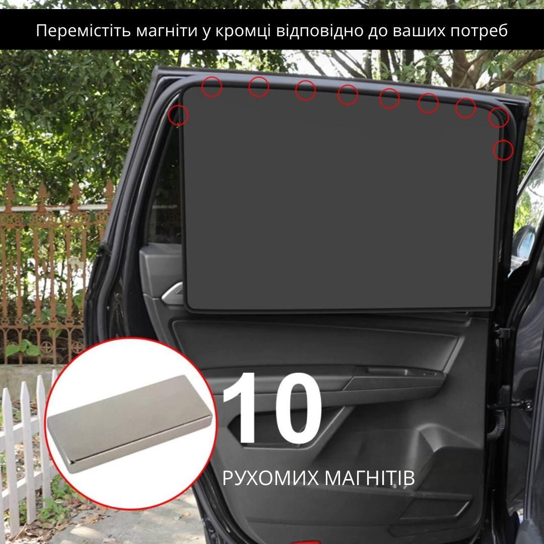 Шторка на магнітах сонцезахисна Bodasan 1 шт. Чорний (WT48) - фото 3