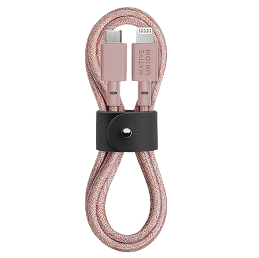 Кабель синхронизации Native Union Belt Cable 1.2m USB-C to Lightning, Rose (BELT-KV-CL-ROSE-2)