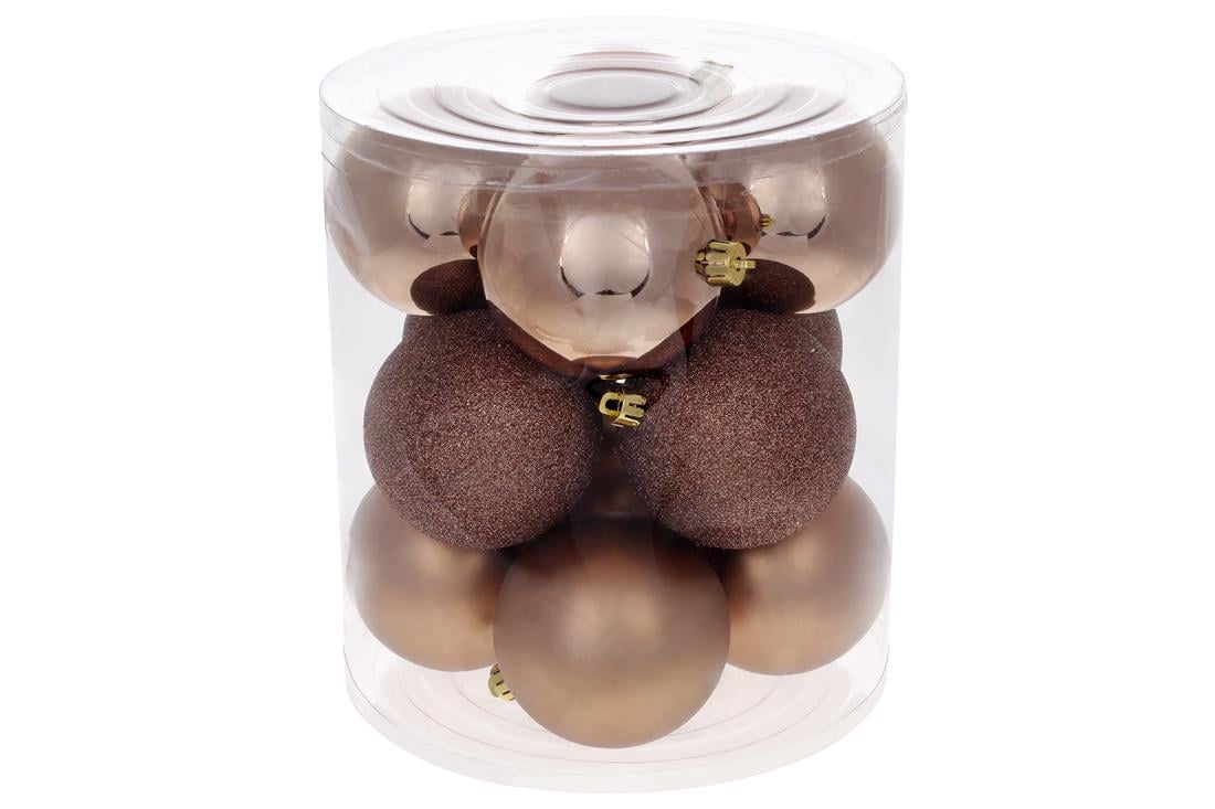 Набор елочных шаров 12 шт. Карамельный мокко (147/802)