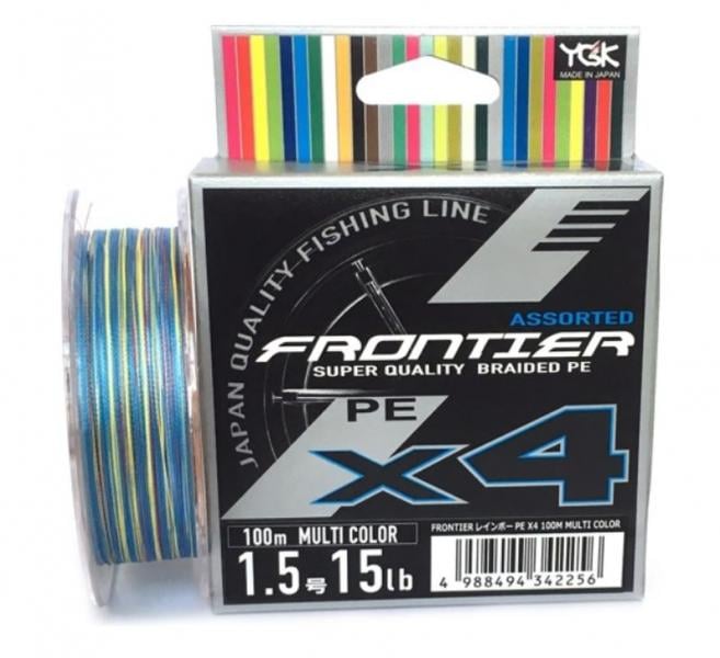 Шнур YGK Frontier X4 Assorted 100 м 0,205 мм 6,8 кг Multicolor (1013-5545.03.29)