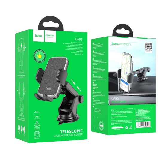 Тримач для телефону Hoco Polaris push-type telescopic suction cup CA95 Чорний - фото 7