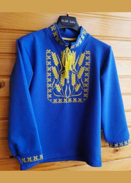 Вышиванка для мальчика трикотажная с колосками 128 см (13322-26-9) - фото 3 Вышиванка для мальчика трикотажная с колосками 128 см (13322-26-9) - фото 3