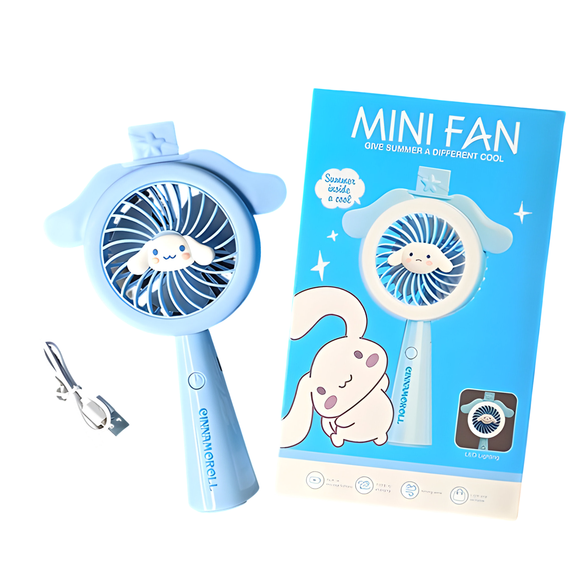 Вентилятор-USB детский портативный Cinnamoroll Голубой (677-79)