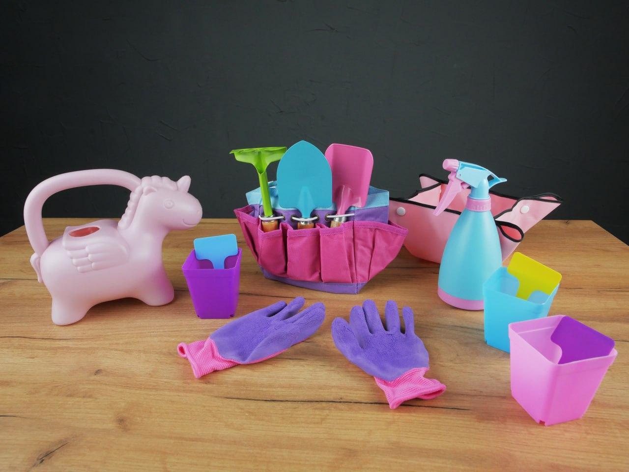 Набір ігровий садівника 168-98 інструменти/органайзер/розпилювач/поливалка/3 горщики/рукавички/фартух (164997) - фото 2