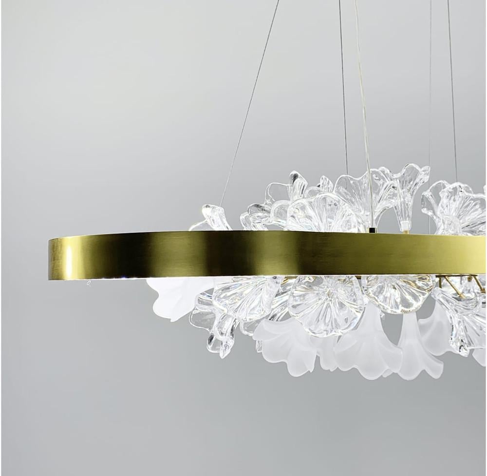 Люстра видовжена із квітковою композицією 90 см Латунь (D 9001 L) - фото 8 Люстра видовжена із квітковою композицією 90 см Латунь (D 9001 L) - фото 8