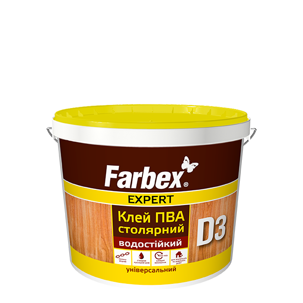 Клей ПВА D3 столярний Farbex 2,5 кг Білий (2792906453)