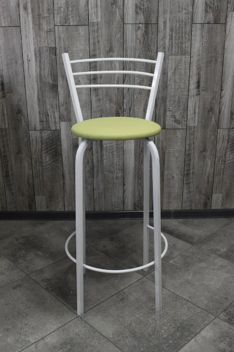 Стілець барний металевий 30х107 см Салатовий/Білий (2491282708)