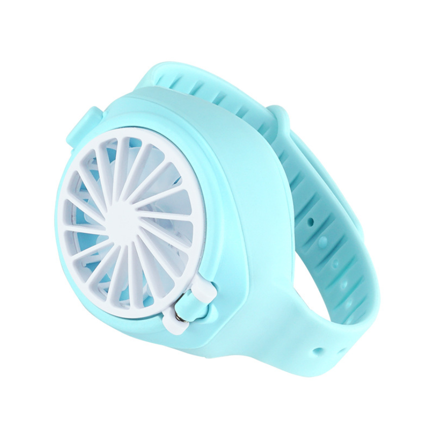 Детский мини вентилятор SUNROZ Kids Watch Fan в виде часов на руку Голубой (SUN7308)