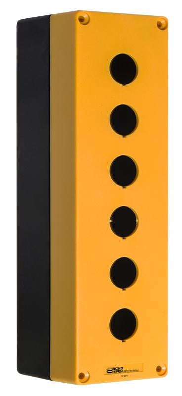 Корпус кнопочного поста АСКО-Укрем HJ9-6 6 местный 22 мм Желтый (A0140020075)