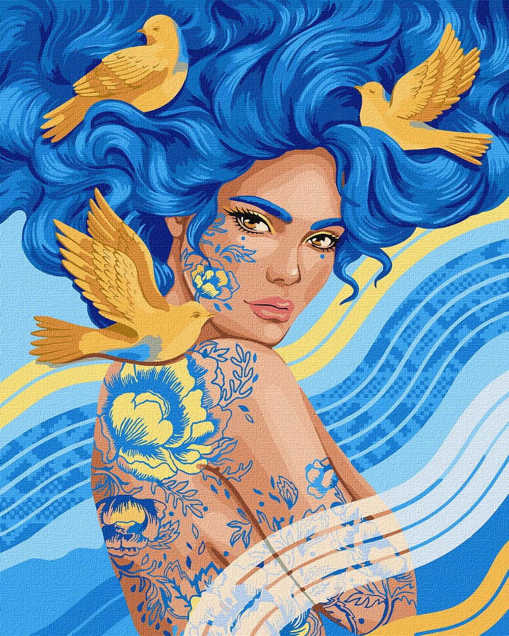 Картина по номерам Ідейка Птицы счастья KHO2545 холст на подрамнике 40х50 см (1973939771)