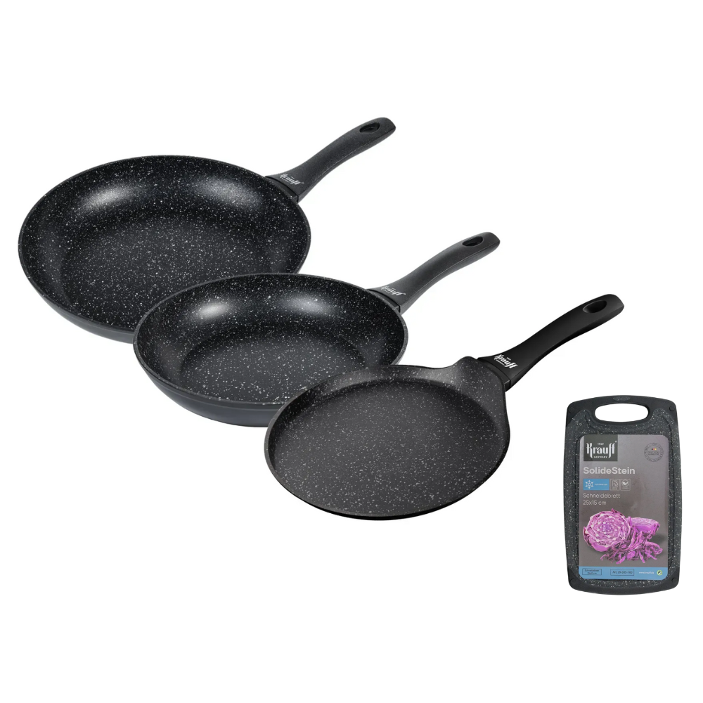 Набір сковорідок Krauff Berlin 24/28 см та сковорідки для млинців 24 см з кухонной дошкою (55-333-556)
