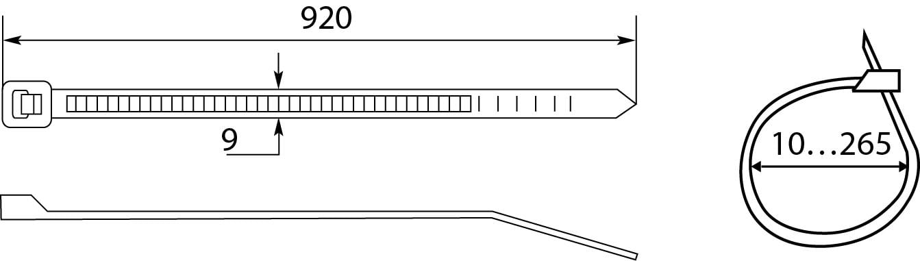 Стяжка-хомут кабельная АСКО-Укрем нейлон 920х9 мм 1 шт. Белый (A0150090103) - фото 3