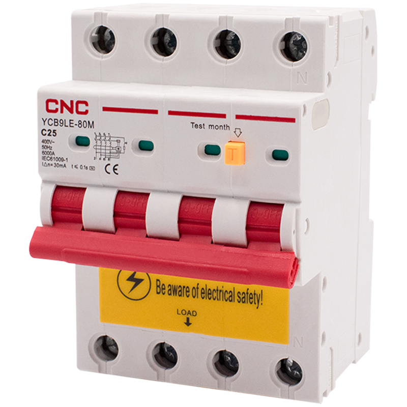 Диференційний вимикач CNC YCB9LE-80M 3Р+N 25А 30мА 6кА "C" тип АС (Б00044023)