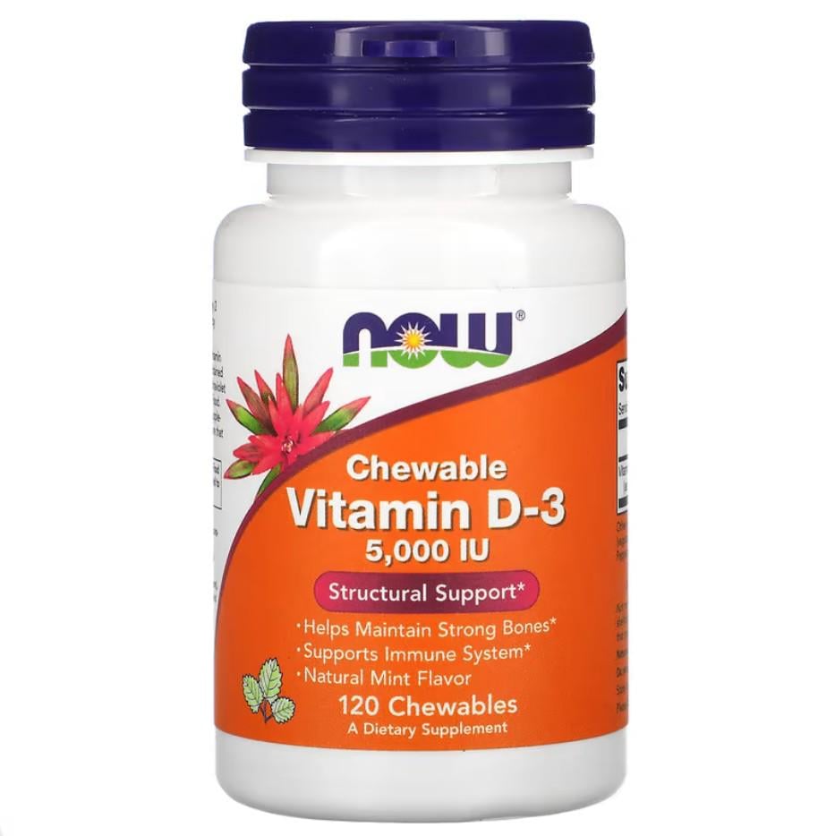 Витамины Now Foods Vitamin D-3 Chewable 5,000 IU 120 жевательных таблеток