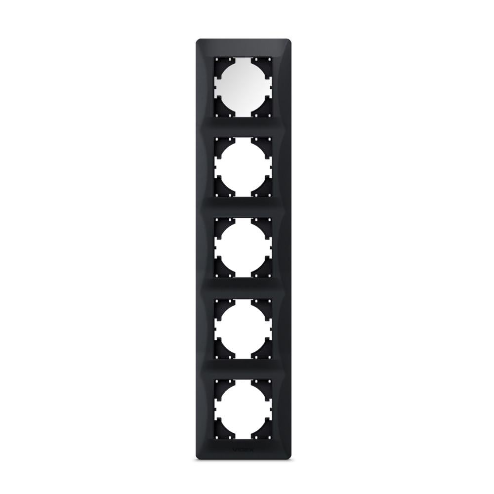 Рамка Videx BINERA 5-постовая вертикальная Черный графит (12594)