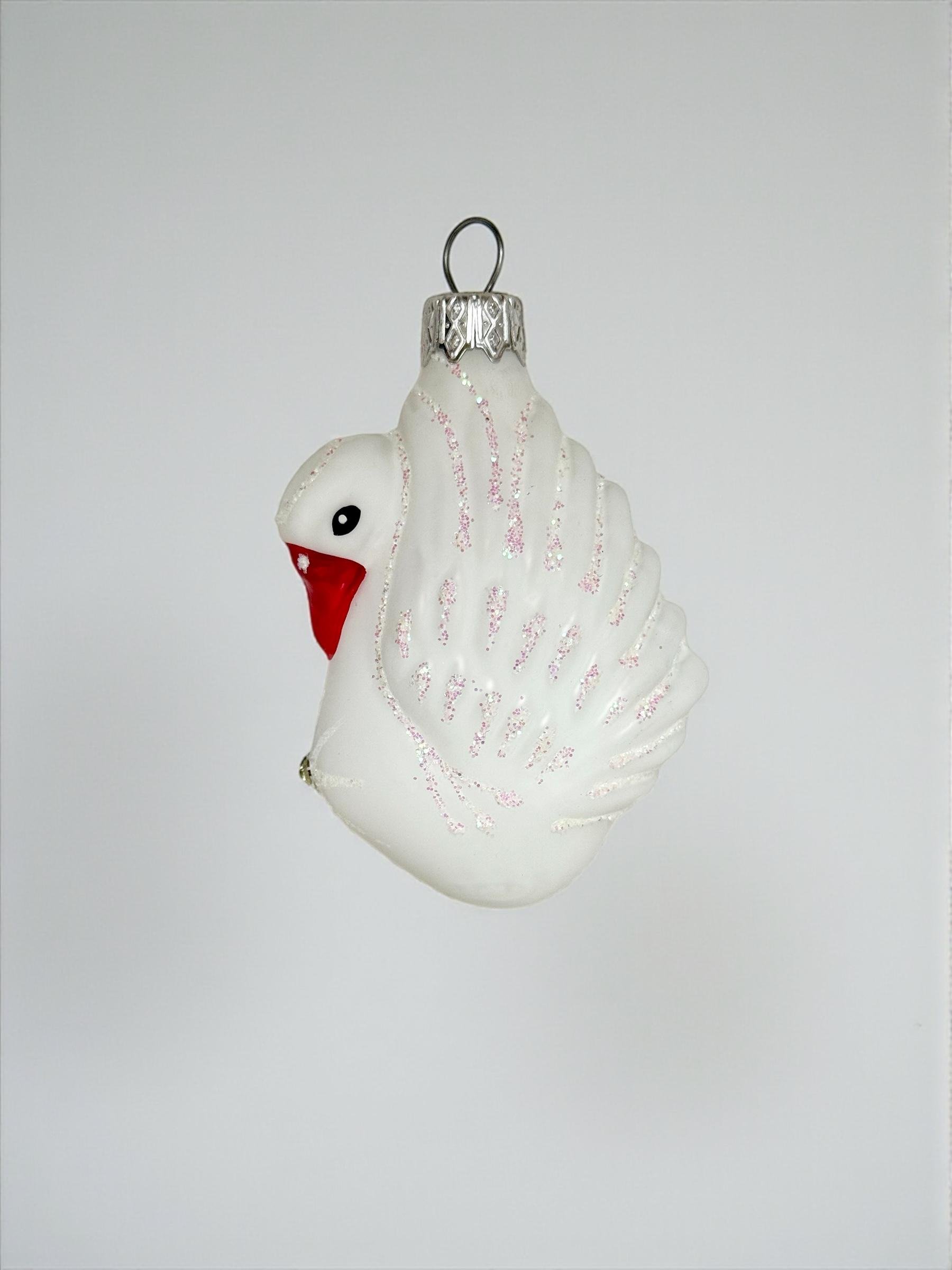 Игрушка на елку Лебедь из стекла (F-67)