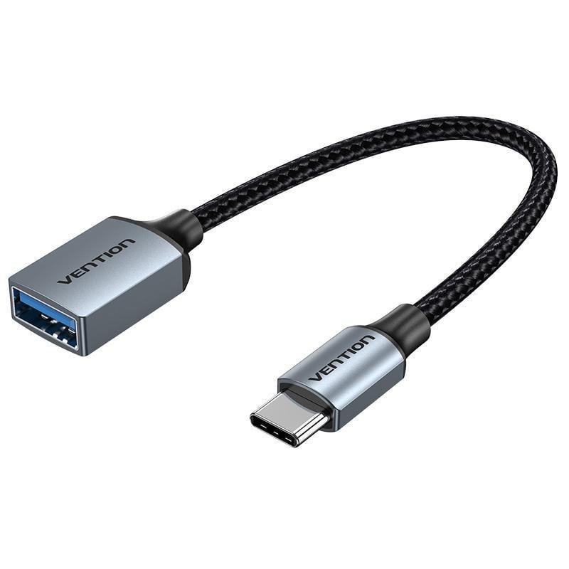 Переходник Vention Type-C-USB 3.0 OTG 15W 3A/5V 5 Гбит/с USB-C Thunderbolt на кабель USB-A Черный (CCXHB)