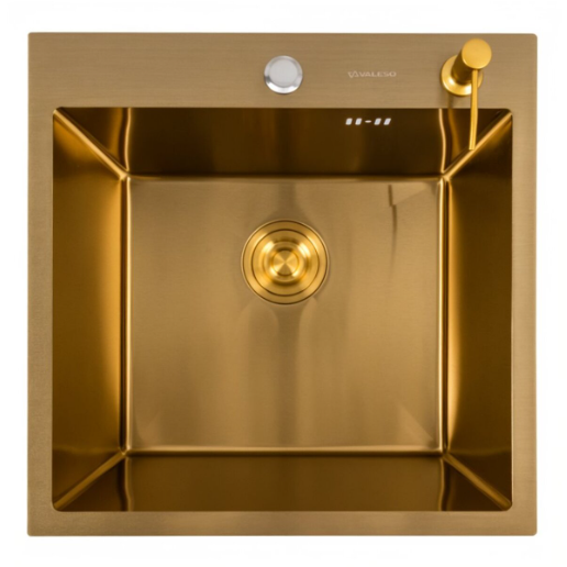 Мойка для кухни Valeso Handmade нержавеющая сталь PVD 3,0/0,8 50x50 см Gold (30325843)