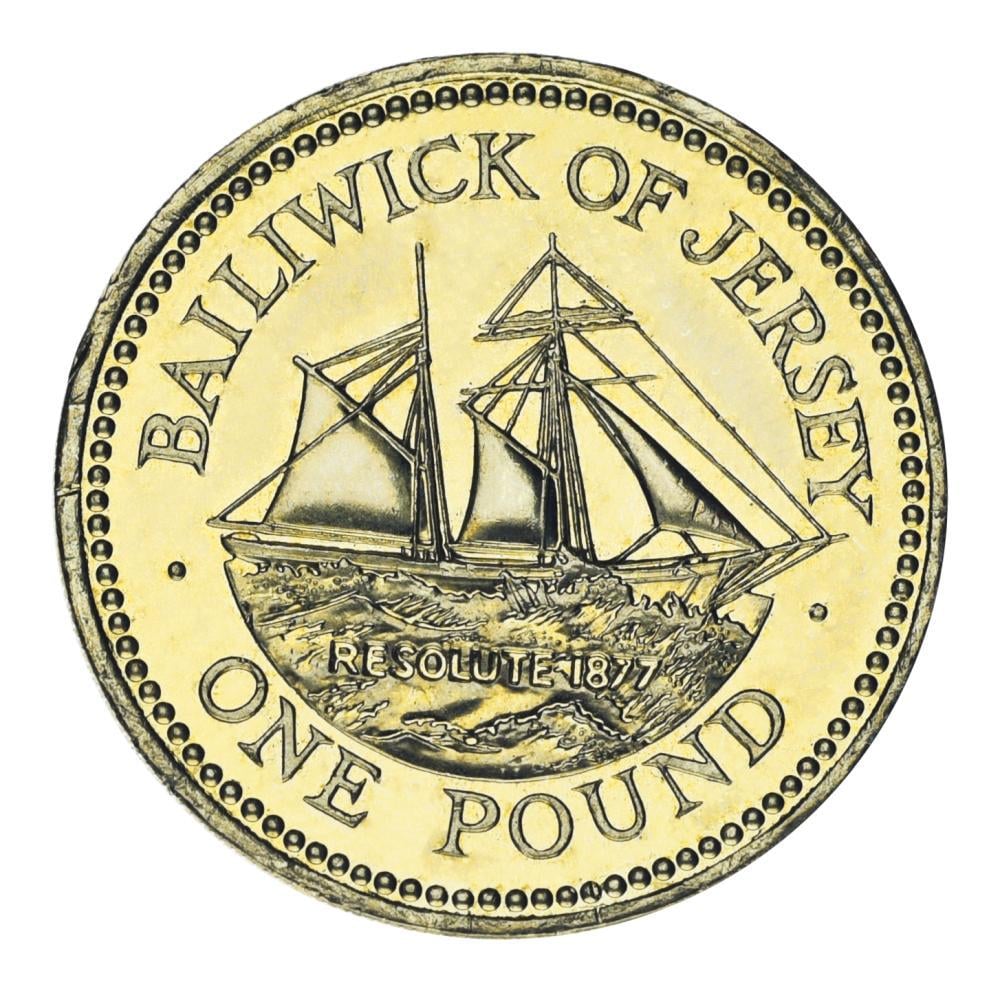 Коллекционная монета Джерси 1 фунт 2005 AU-UNC Корабль Парусник (М25356)