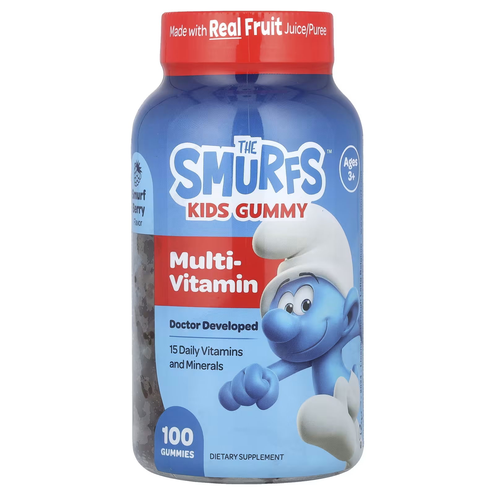 Мультивитамины для детей The Smurfs Ягоды от 3 лет 100 жев. табл. (24606485)