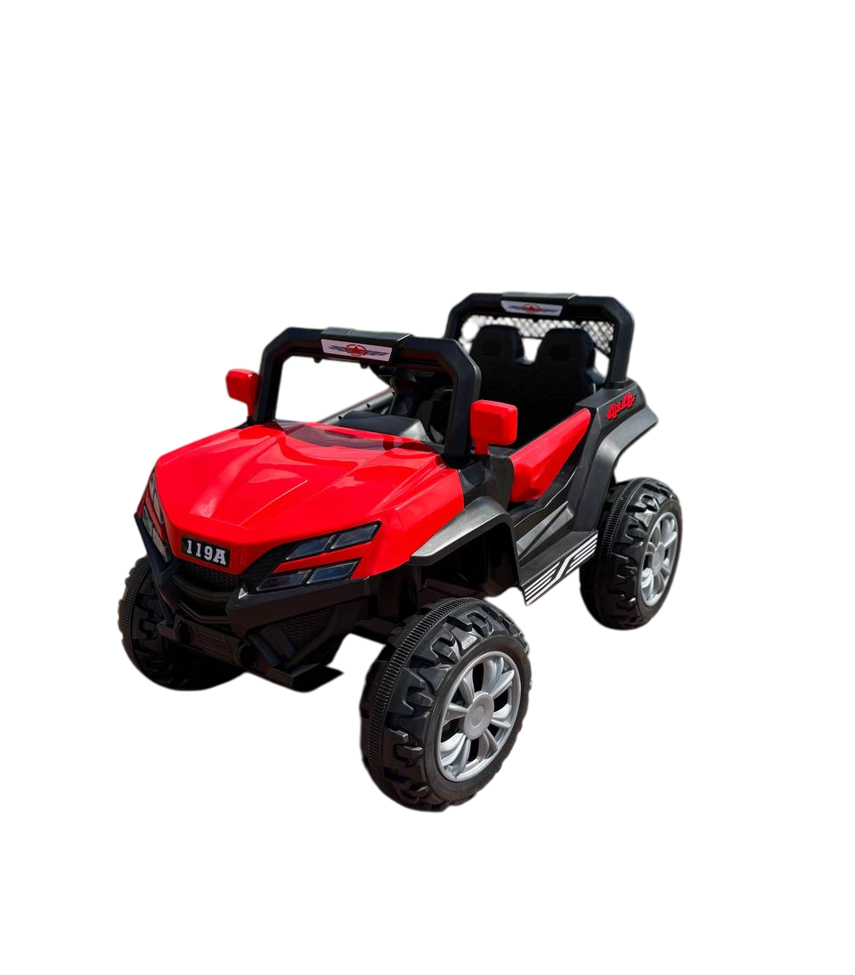 Детский электромобиль Джип багги двухместный 4 двигателя/пульт/свет/музыка Красный (G15)