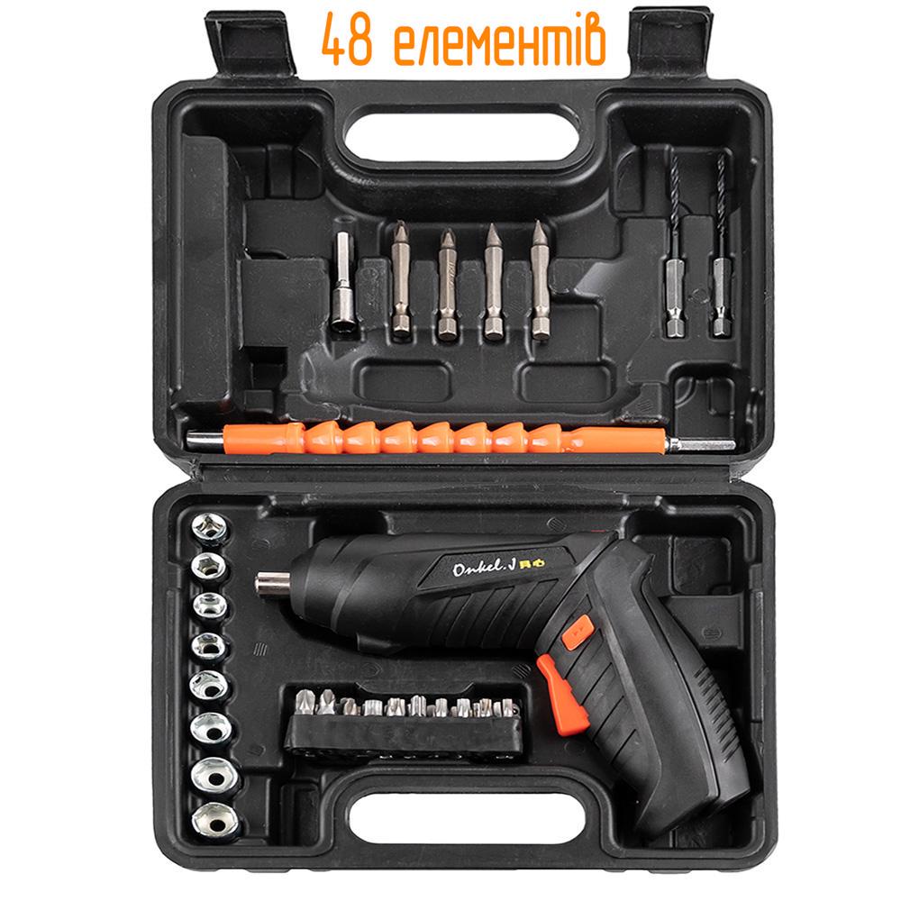 Шуруповерт универсальный с аккумулятором Onkel-1800 48в1 с набором инструментов (76-2) - фото 7