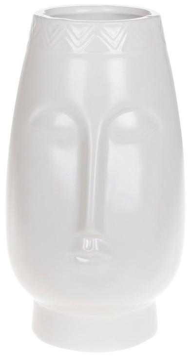 Ваза керамическая Illusion Лицо 13х13х23 см матовый Белый (BD-733-457) Ваза керамическая Illusion Лицо 13х13х23 см матовый Белый (BD-733-457)