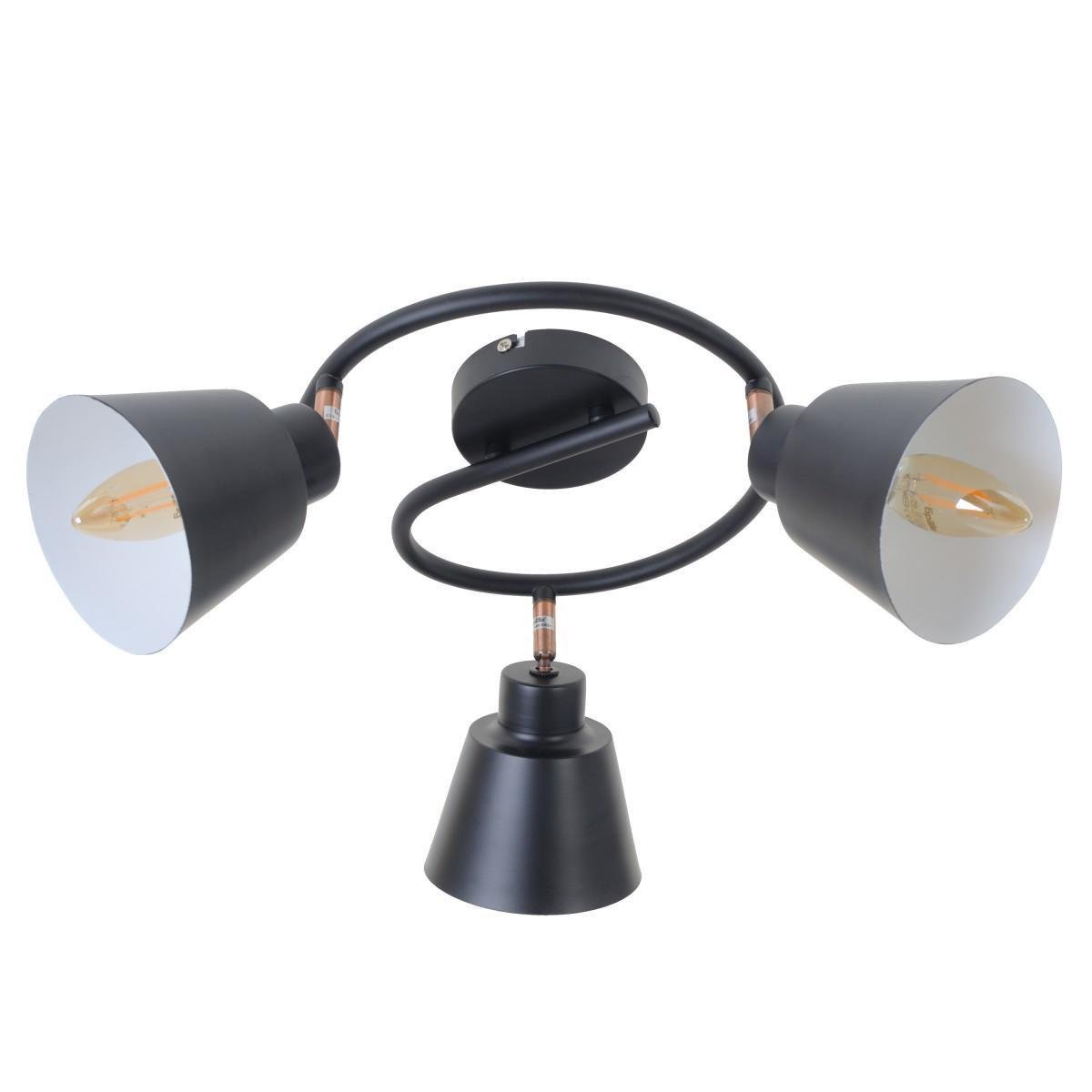 Светильник настенно-потолочный поворотный накладной HTL-208/3G E14 BK/Cooper (26-794)