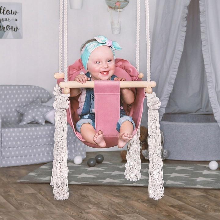 Детские качели подвесные Lulando SWING FRILL Розовый - фото 6