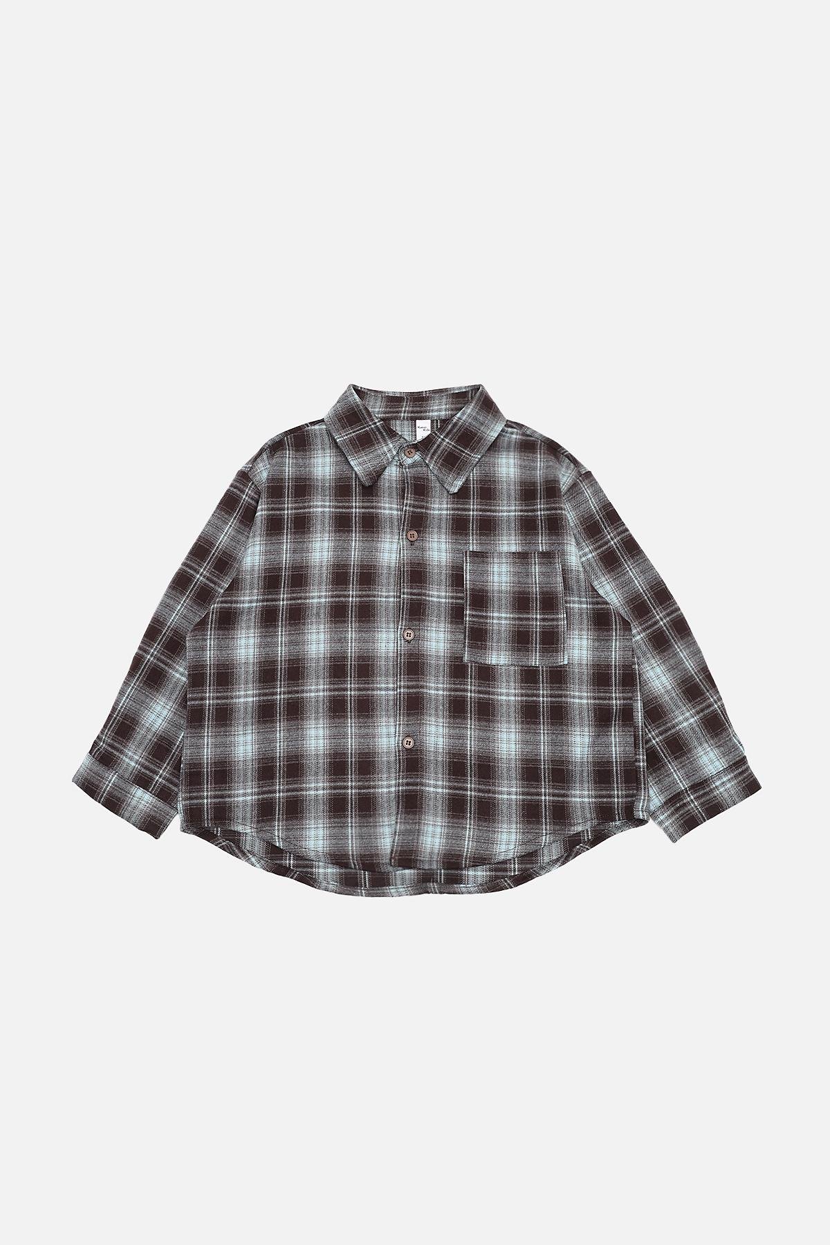 Рубашка с длинным рукавом ЦБ-00268334 для девочки 116 см Голубой (SKT001040374)